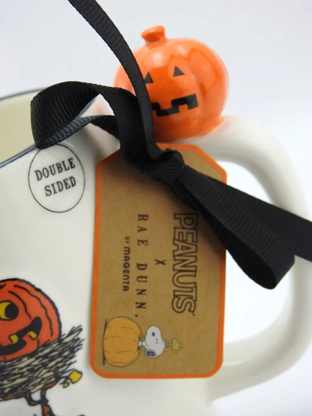 Peanuts Rae Dunn Snoopy Halloween Mug Spooky Season Pumpkin Charm Double Sided